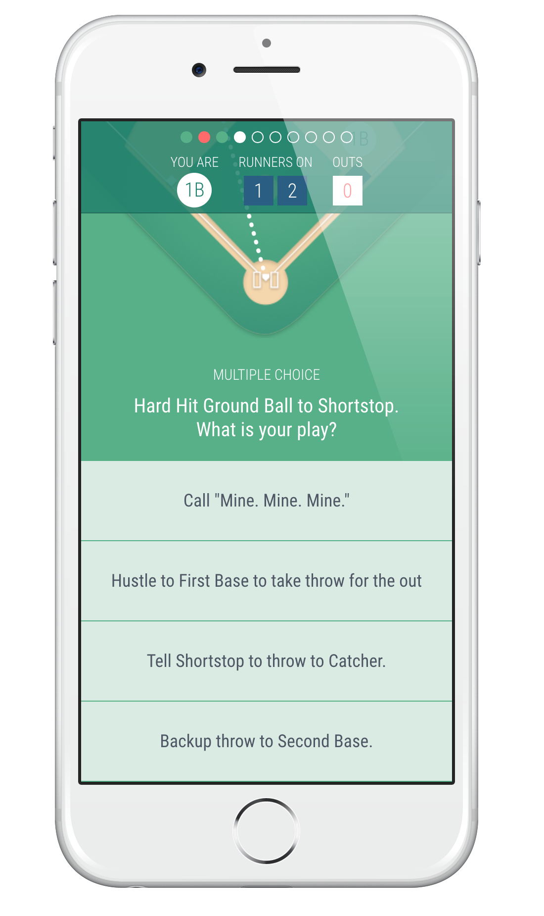 BASIQs app multiple choice situation question screen